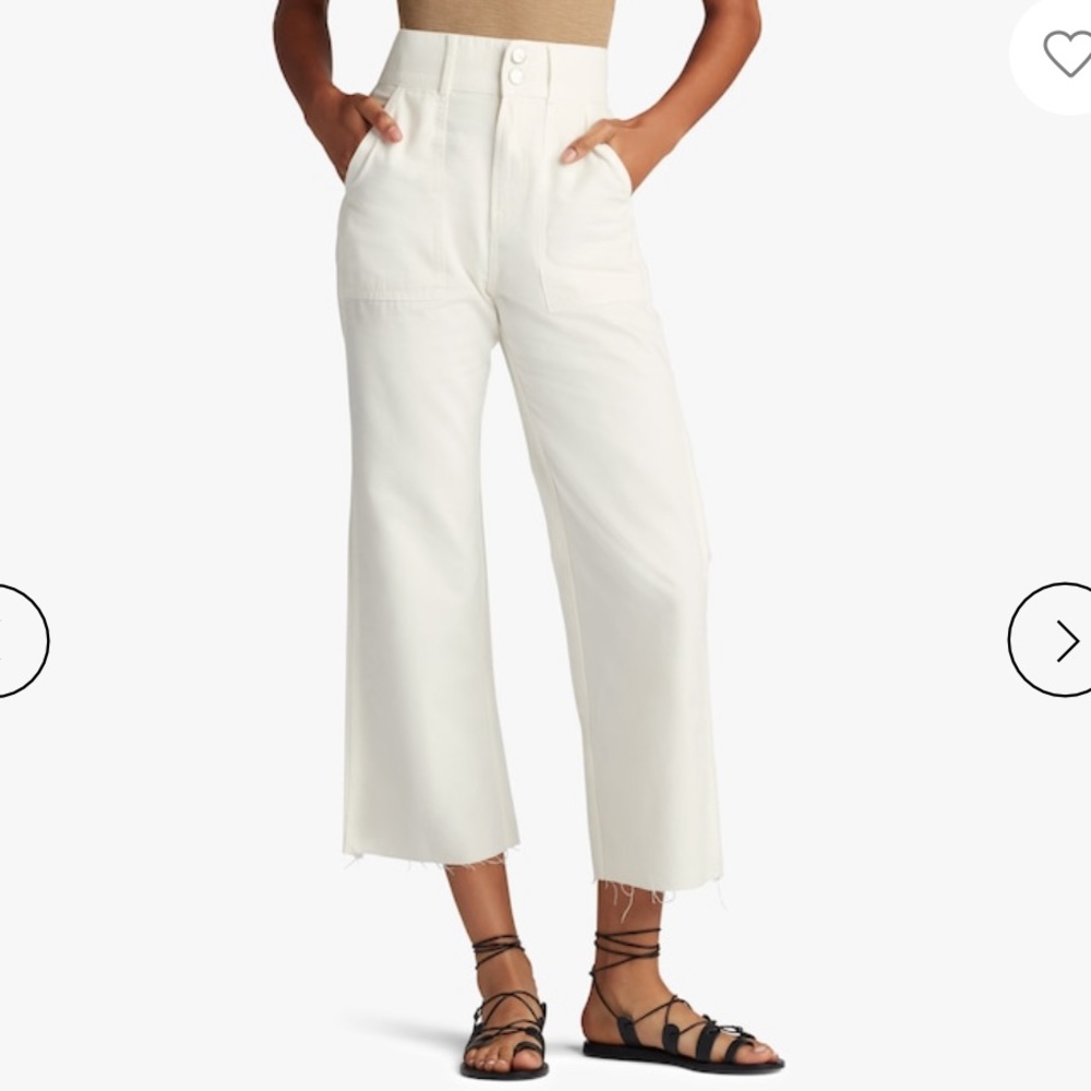 Joe's Jeans The Blake Raw Hem White cotton Utility Pants